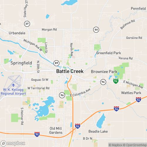 Gu A De Battle Creek Para N Madas Digitales   Map Battle Creek 500x500px 